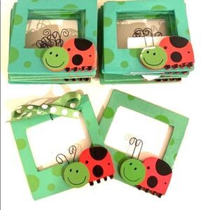 Ladybug Wood Craft Frames set of 12 NEW Multi Use Open Back 3 inches